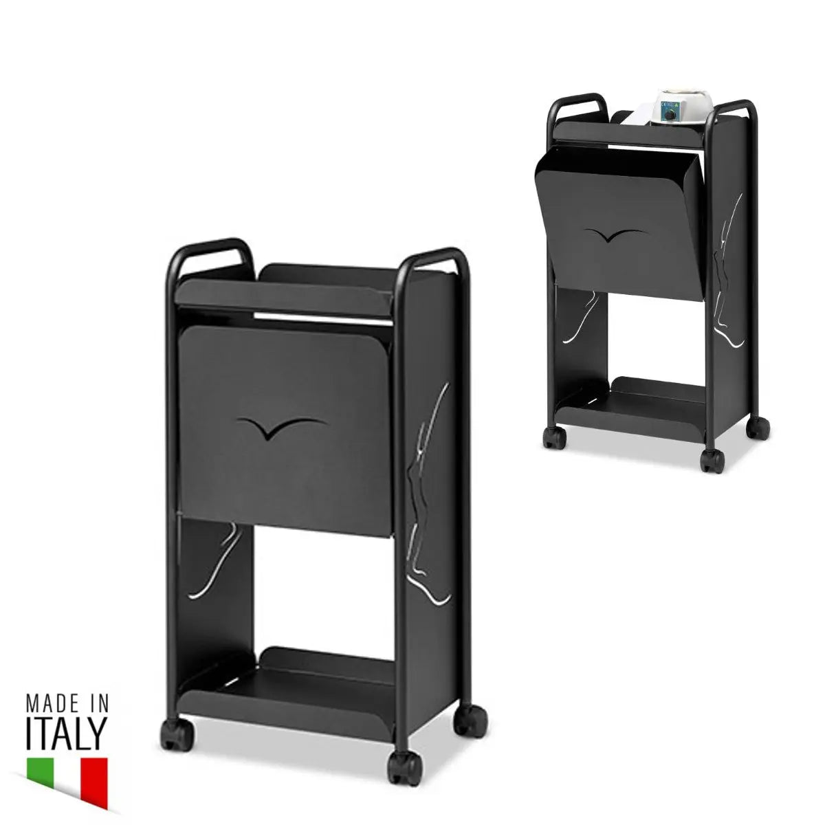 Carrello di servizio in metallo nero