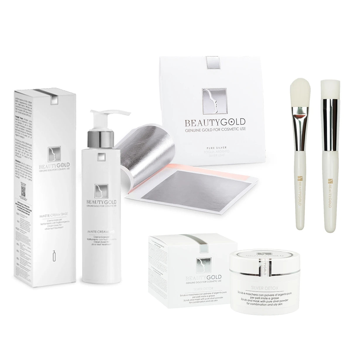 Kit trattamento viso detox in argento